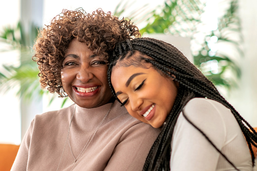 Happy mother and daughter image